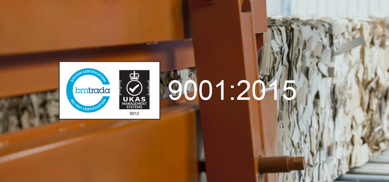 Ablebox ISO 9001:2015 Quality Management Certificate - internationally recognized quality standard certification achieved with zero non-conformities by UK's premier corrugated packaging manufacturer